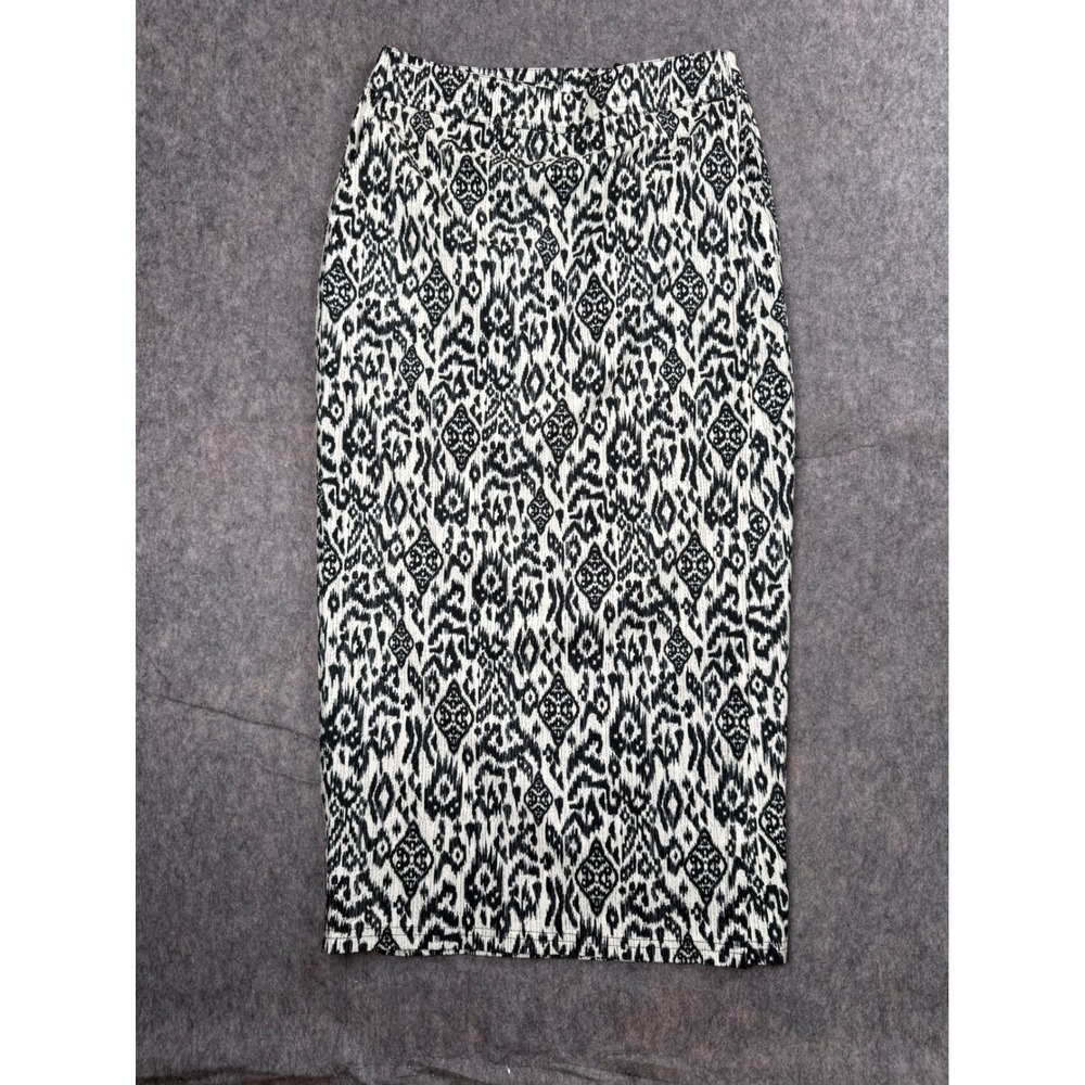 RipSkirt Hawaii Length 3 Wrap Skirt Womens Small Black White Ikat Diamond Midi